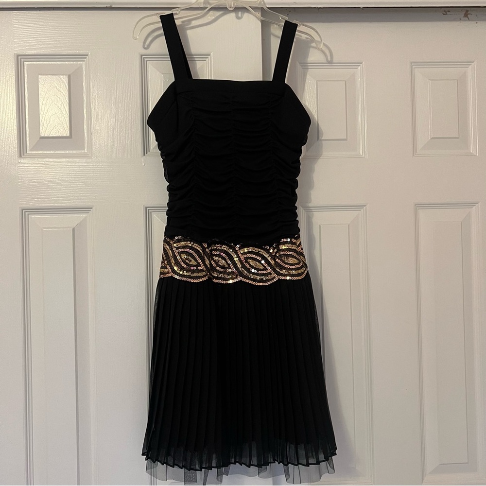 Juniors Black ruffle dress